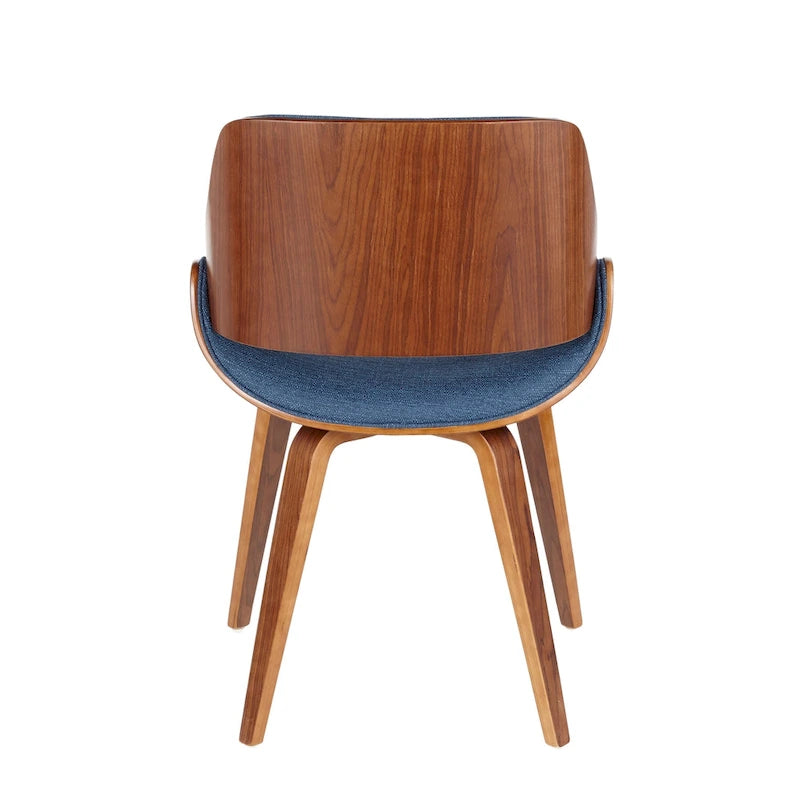 Chaise de salle à manger capitonnée d'appoint style Mid-Century Modern