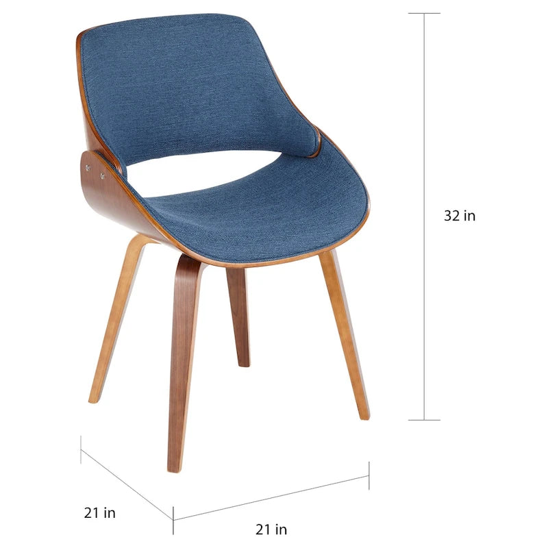 Chaise de salle à manger capitonnée d'appoint style Mid-Century Modern