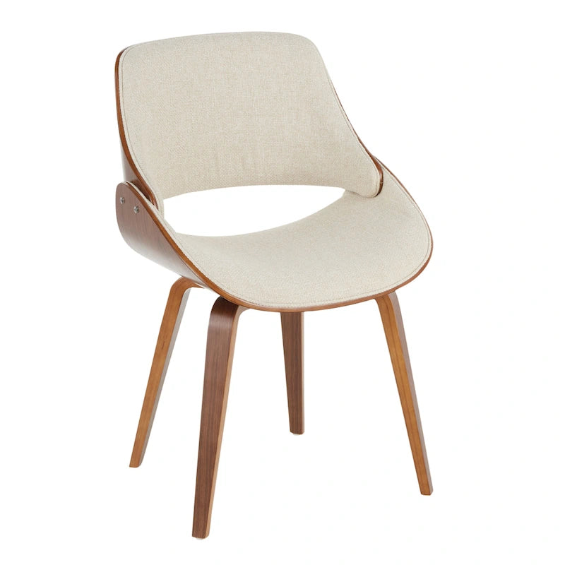 Chaise de salle à manger capitonnée d'appoint style Mid-Century Modern