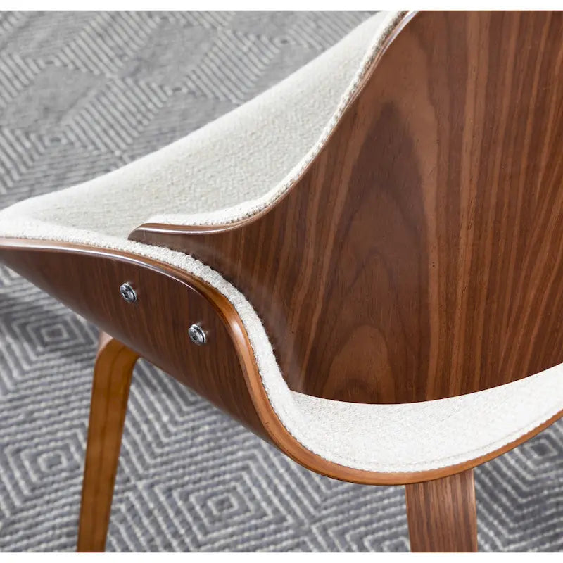 Chaise de salle à manger capitonnée d'appoint style Mid-Century Modern