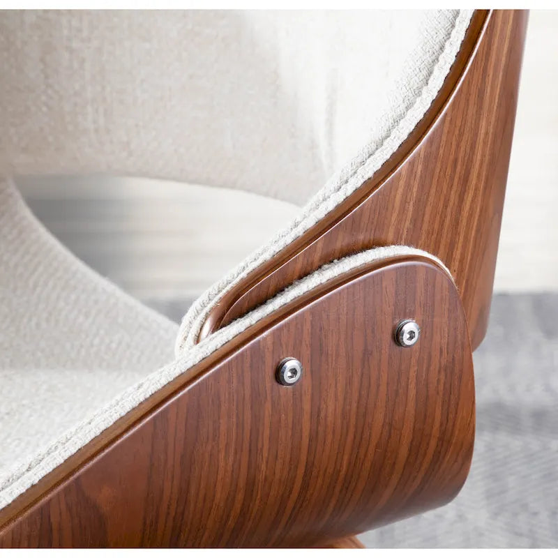 Chaise de salle à manger capitonnée d'appoint style Mid-Century Modern