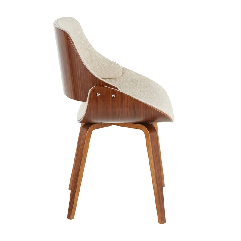 Chaise de salle à manger capitonnée d'appoint style Mid-Century Modern
