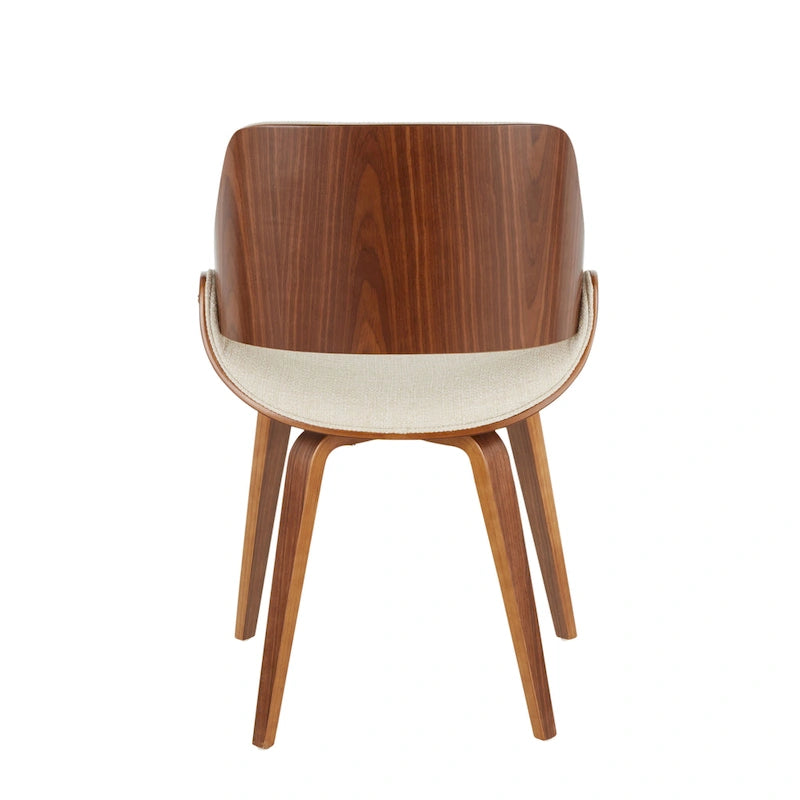 Chaise de salle à manger capitonnée d'appoint style Mid-Century Modern