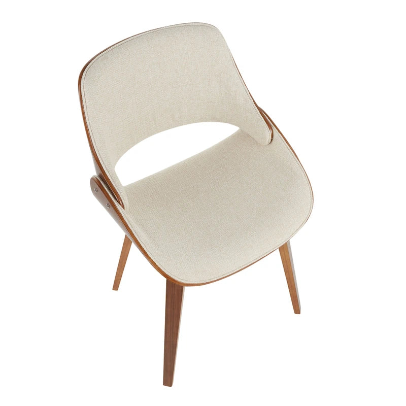 Chaise de salle à manger capitonnée d'appoint style Mid-Century Modern