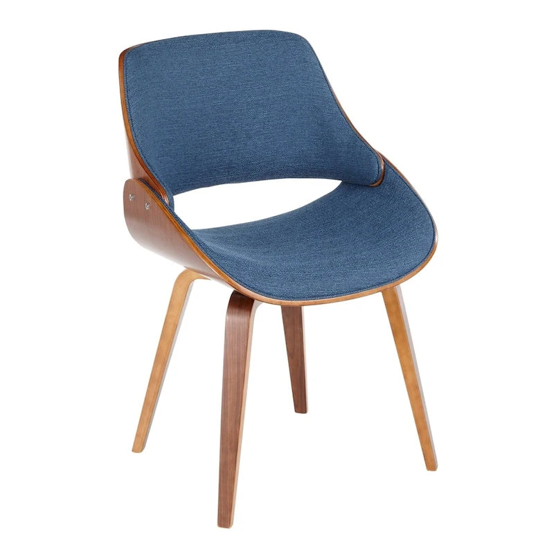 Chaise de salle à manger capitonnée d'appoint style Mid-Century Modern