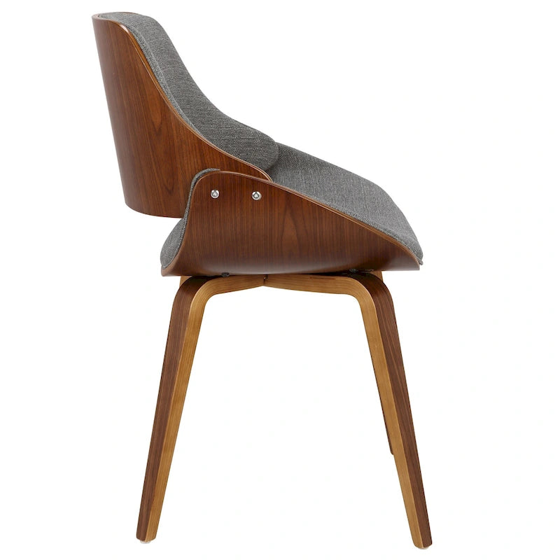 Chaise de salle à manger capitonnée d'appoint style Mid-Century Modern