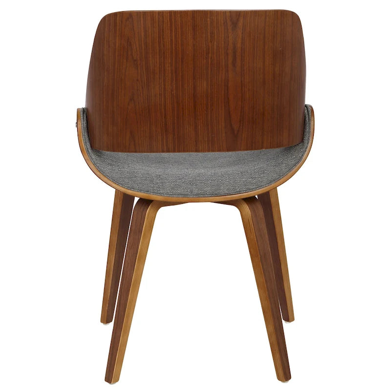 Chaise de salle à manger capitonnée d'appoint style Mid-Century Modern