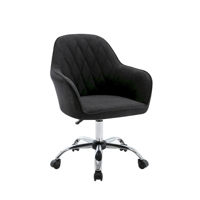 Chaise de bureau à domicile, en tissu et avec roulettes
