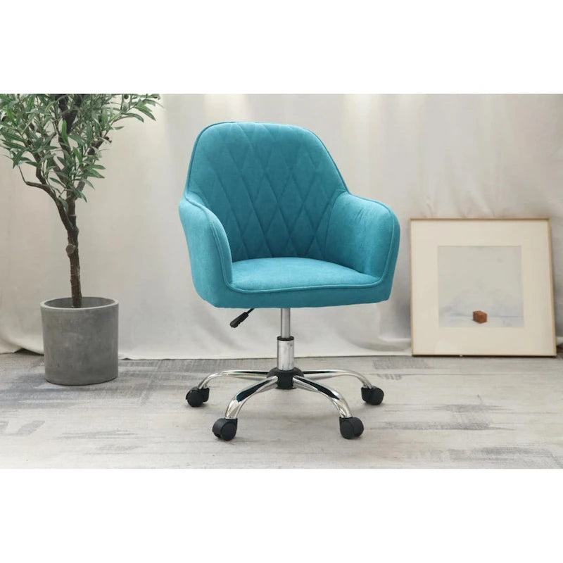 Chaise de bureau à domicile, en tissu et avec roulettes