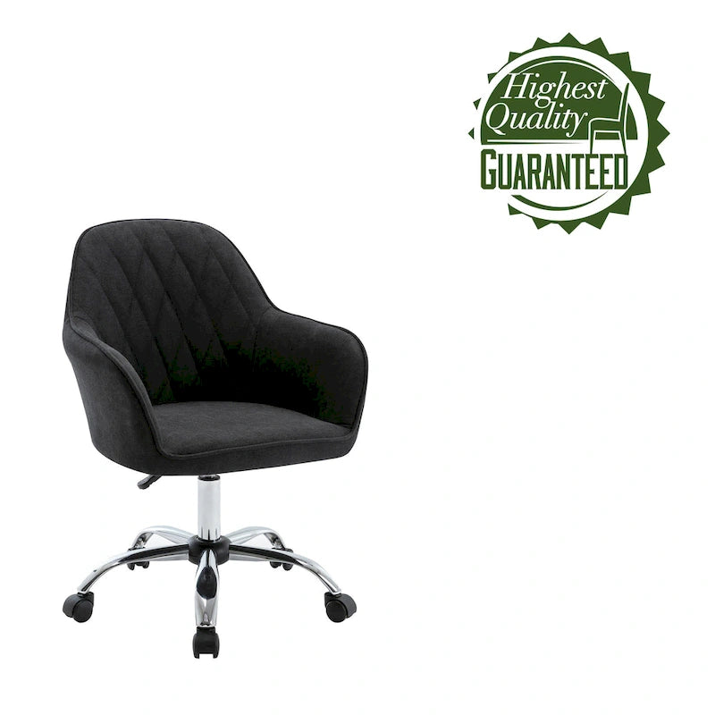 Chaise de bureau à domicile, en tissu et avec roulettes
