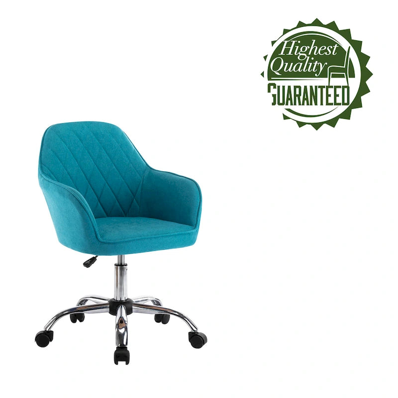 Chaise de bureau à domicile, en tissu et avec roulettes