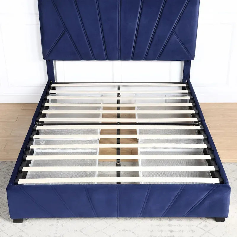 Lit de rangement Art déco 4 tiroirs avec revêtement en tissu
