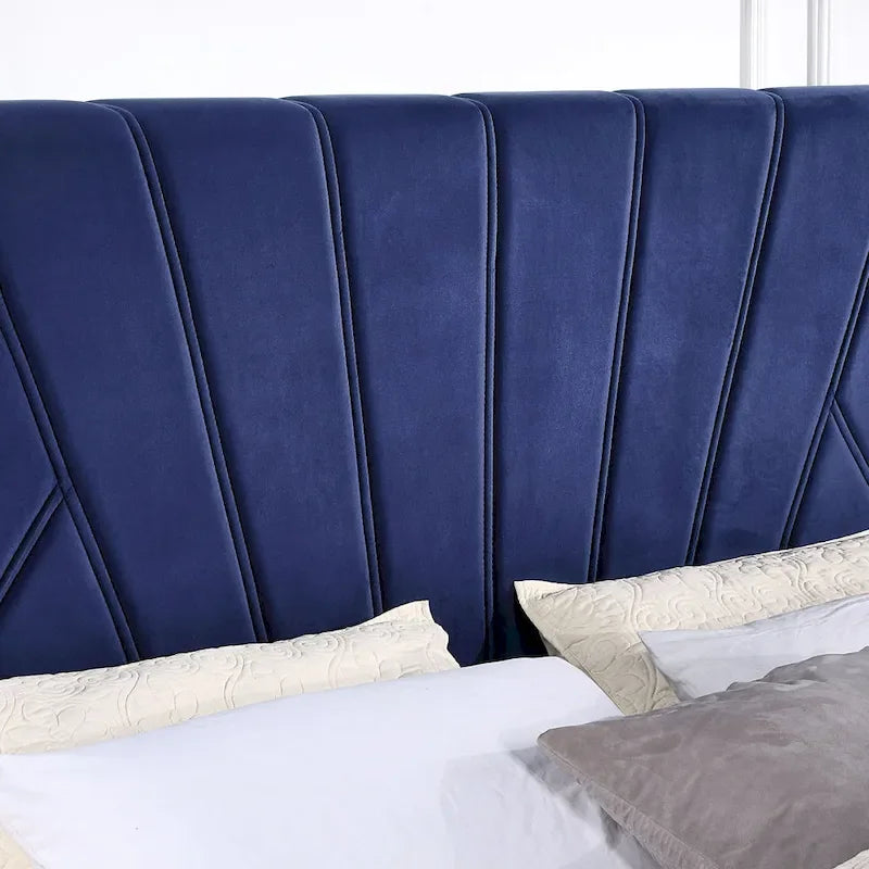 Lit de rangement Art déco 4 tiroirs avec revêtement en tissu