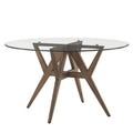 Table à manger ronde à piètement noyer, style Mid-Century Modern