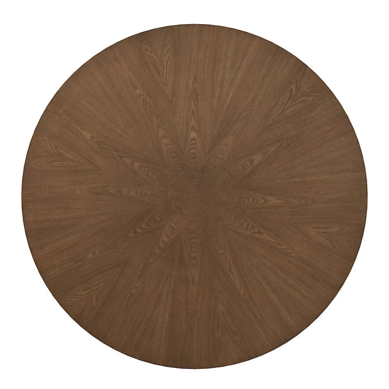 Table à manger ronde à piètement noyer, style Mid-Century Modern