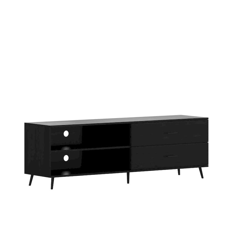 Meuble TV avec étagère réglable et tiroirs de rangement