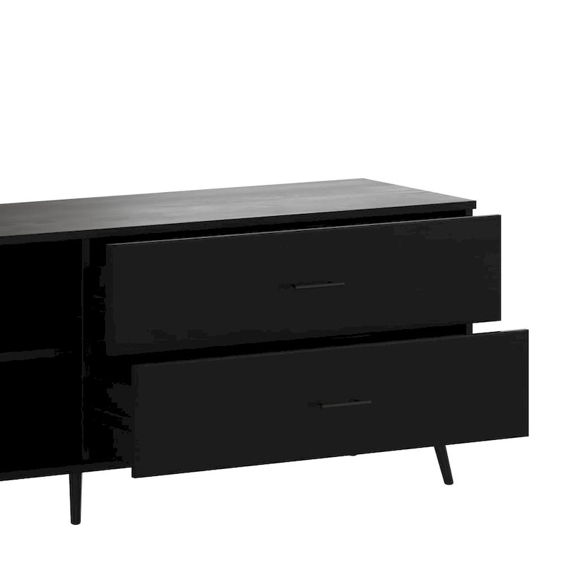 Meuble TV avec étagère réglable et tiroirs de rangement