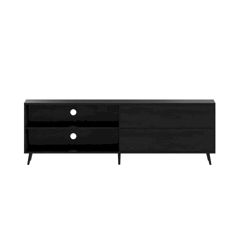 Meuble TV avec étagère réglable et tiroirs de rangement