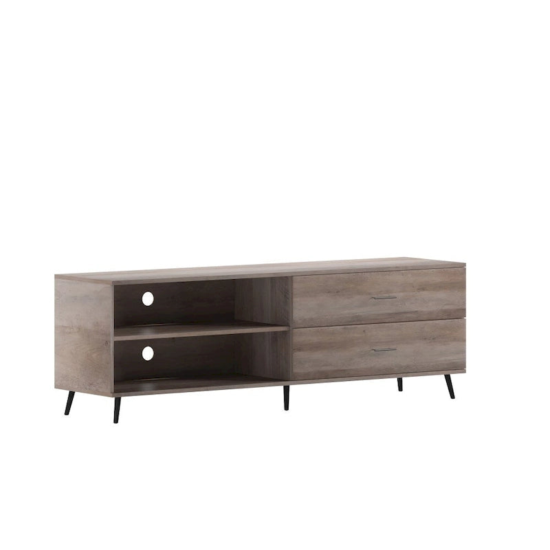 Meuble TV avec étagère réglable et tiroirs de rangement