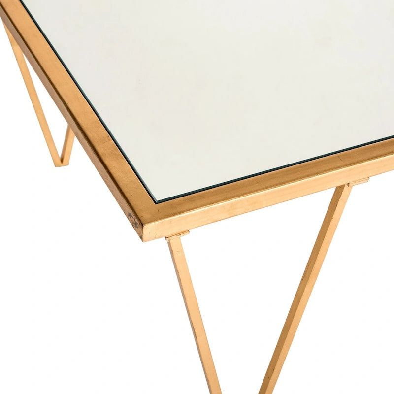 Table basse dorée antique - 48Lx18Px27H