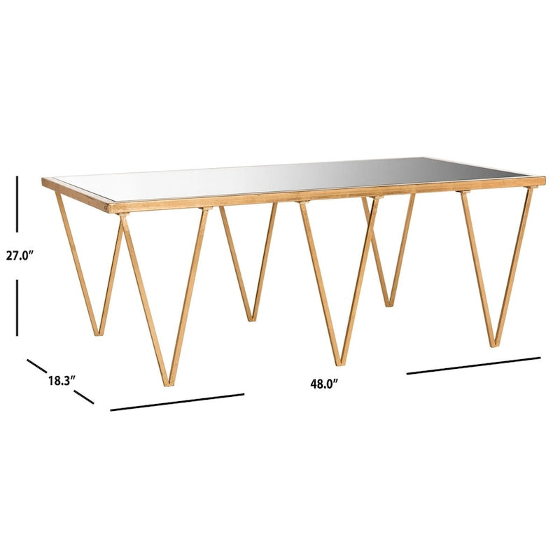 Table basse dorée antique - 48Lx18Px27H