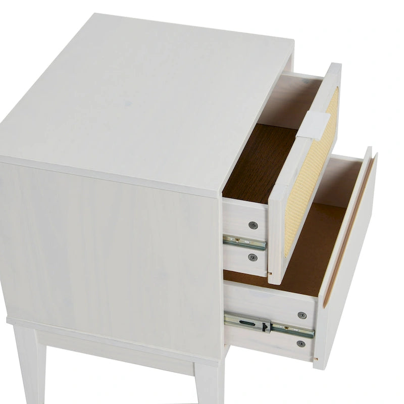 Table de chevet 2 tiroirs en bois massif