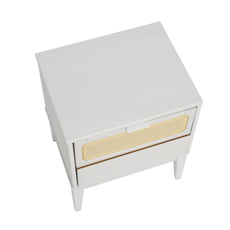 Table de chevet 2 tiroirs en bois massif