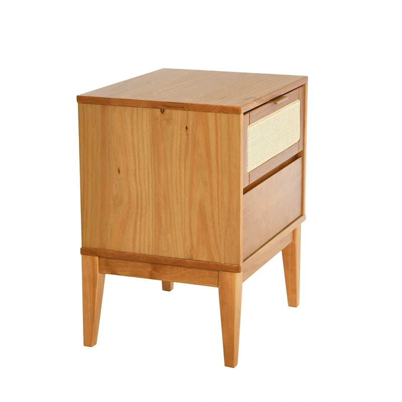 Table de chevet 2 tiroirs en bois massif