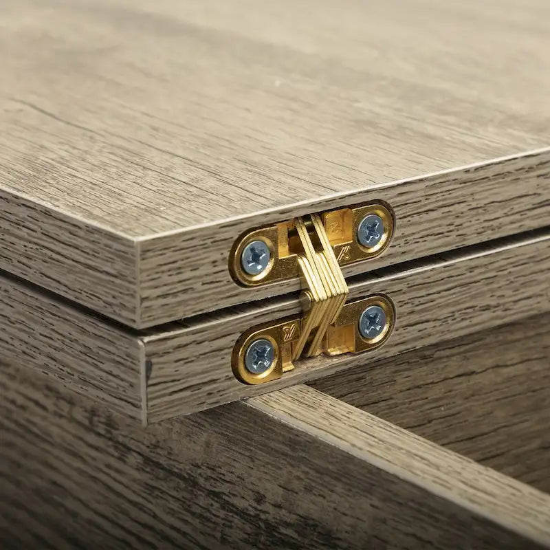 Table d'appoint de style rustique avec dessus relevable, tiroir, 2 prises secteur et 2 ports USB