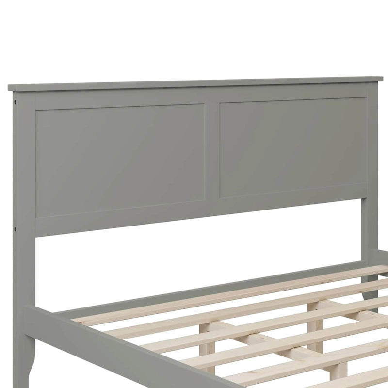 Lit plateforme queen en bois massif moderne