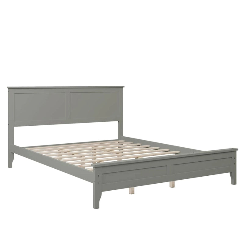 Lit plateforme queen en bois massif moderne
