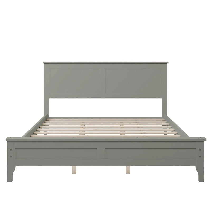 Lit plateforme queen en bois massif moderne