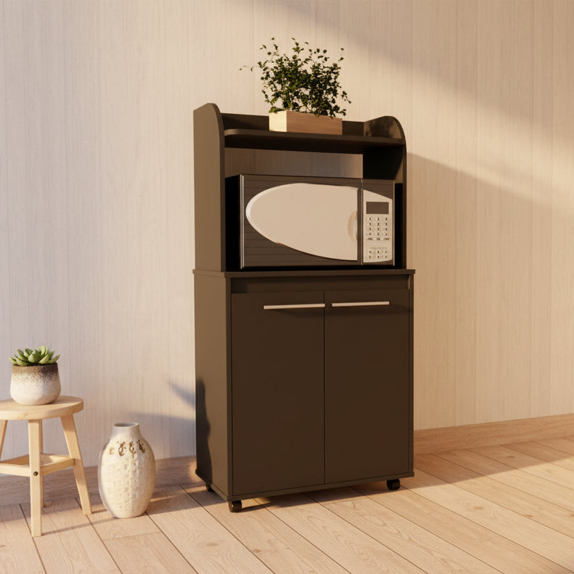 Modern Kitchen Cabinet Microwave Cart with 1 Shelf and 2 Doors