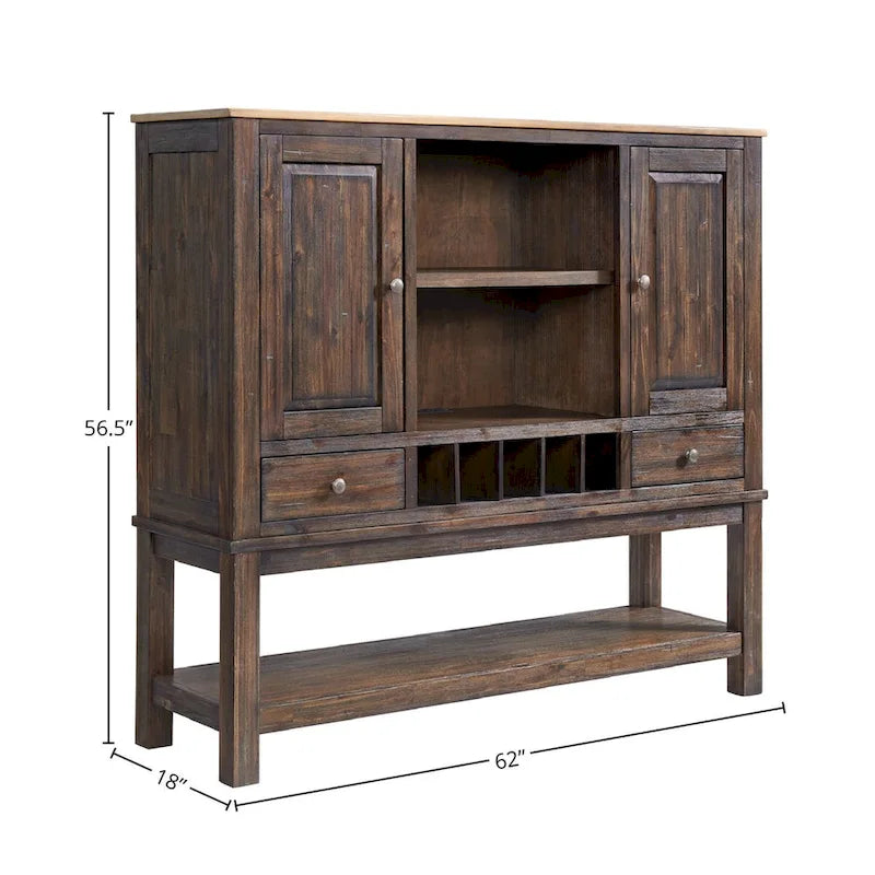 Buffet de 62 po avec rangement pour le vin