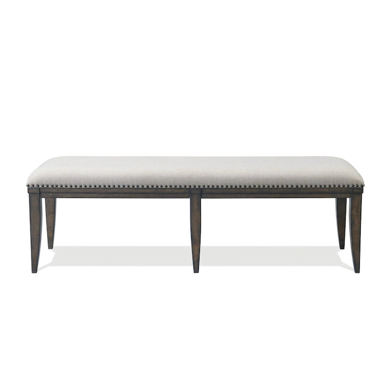 Banc de salle à manger capitonné avec garniture cloutée, Beige