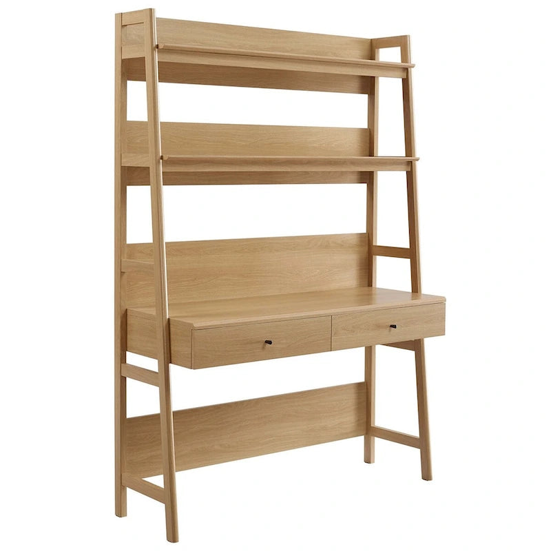Bureau avec bibliothèque et tiroirs de rangement