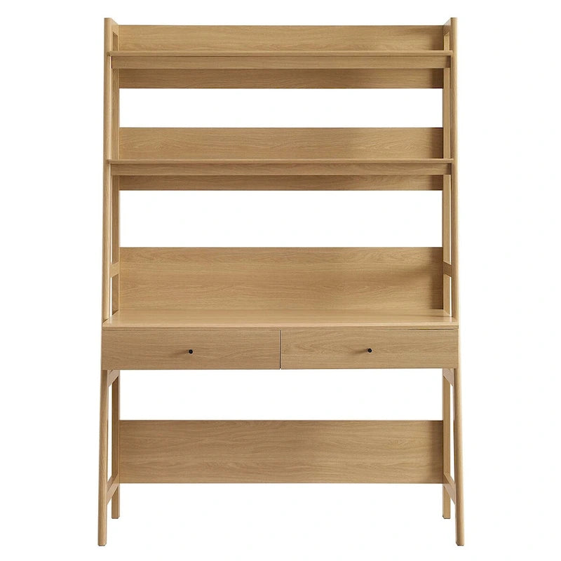 Bureau avec bibliothèque et tiroirs de rangement
