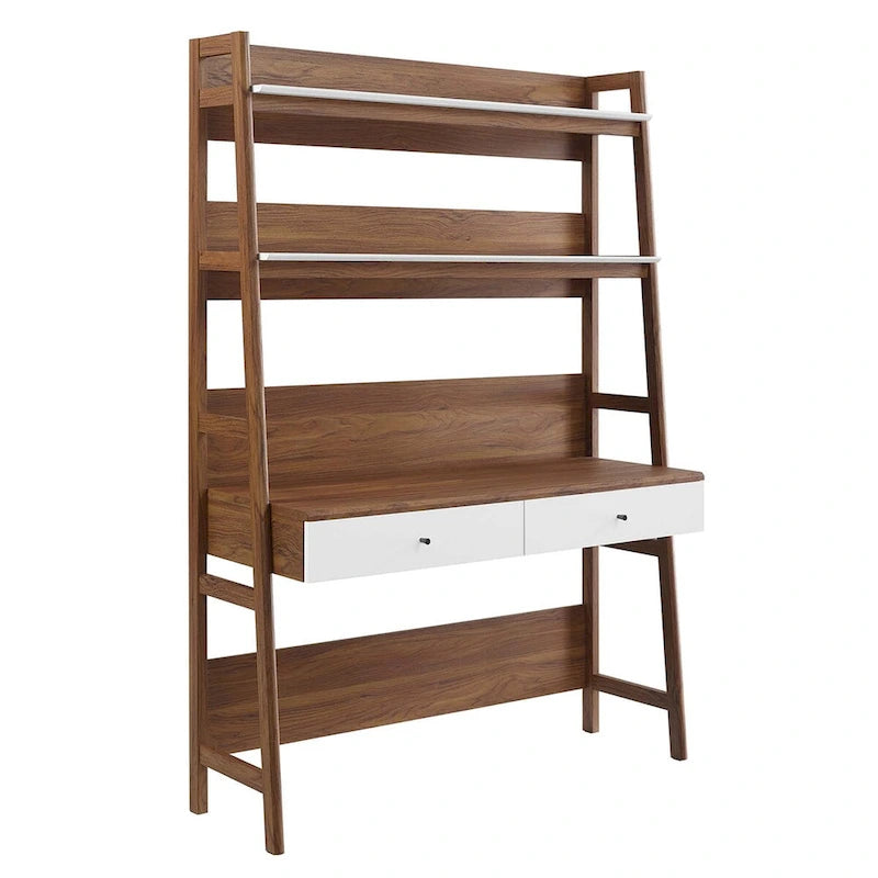 Bureau avec bibliothèque et tiroirs de rangement