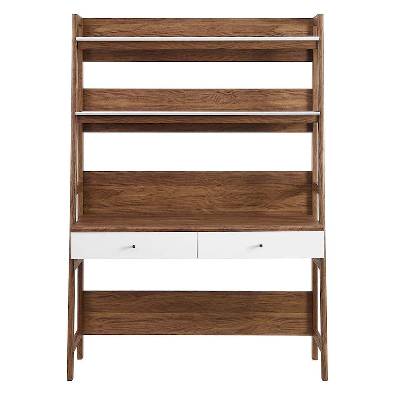 Bureau avec bibliothèque et tiroirs de rangement