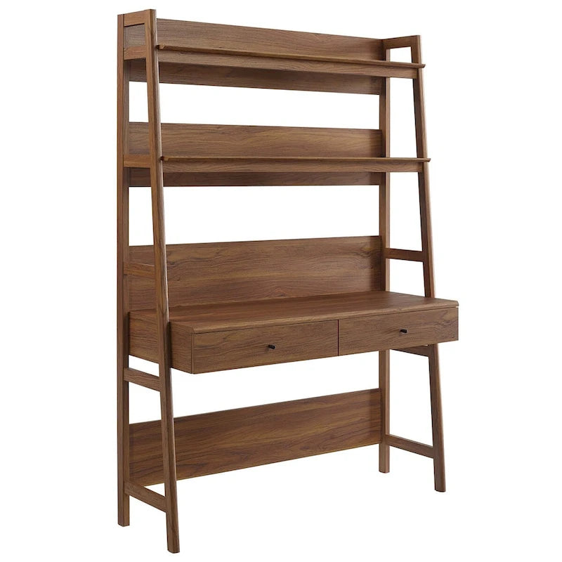 Bureau avec bibliothèque et tiroirs de rangement