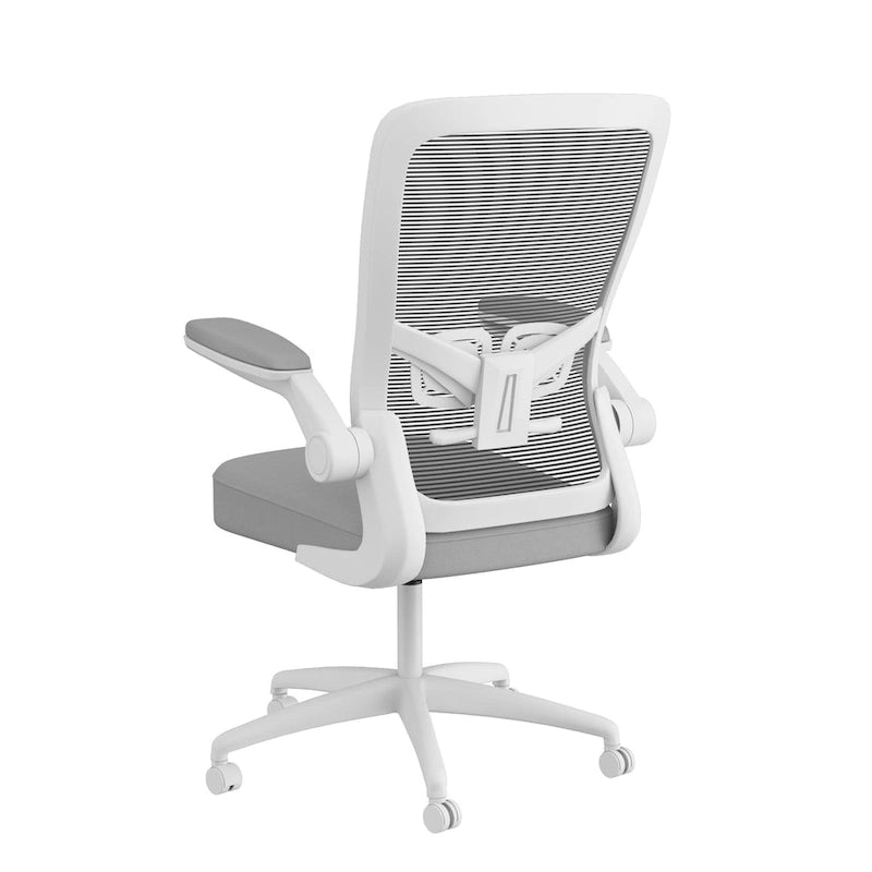 Chaise de bureau ergonomique avec accoudoirs relevables et dossier en maille