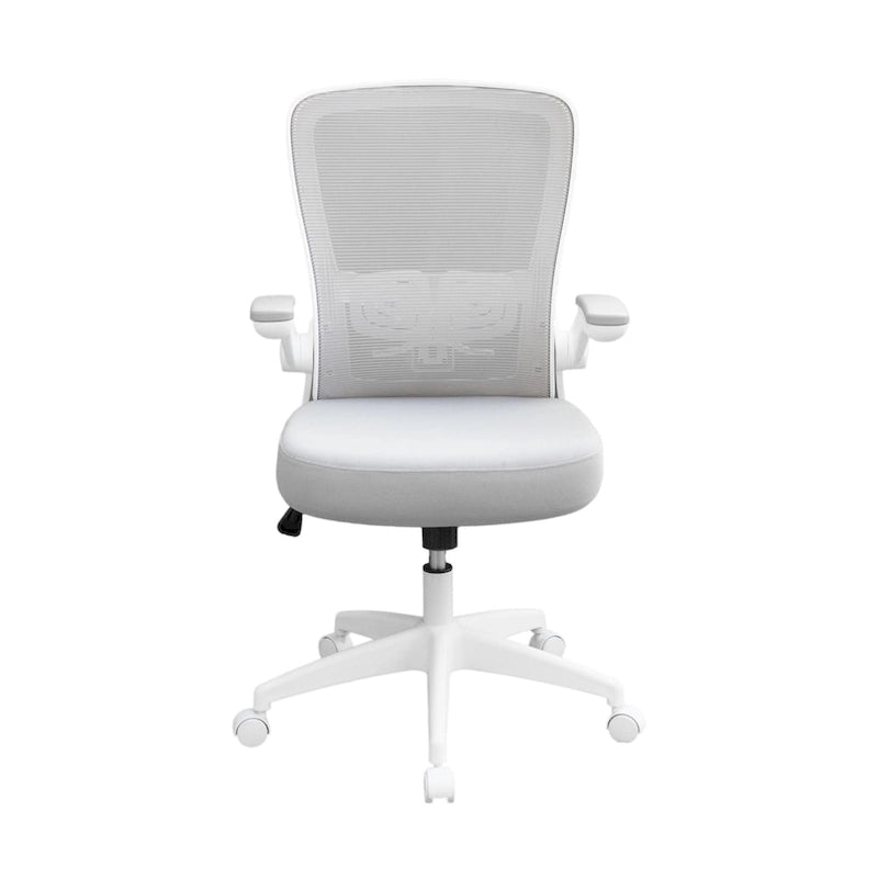 Chaise de bureau ergonomique avec accoudoirs relevables et dossier en maille