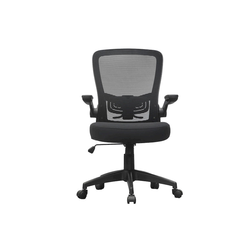 Chaise de bureau ergonomique avec accoudoirs relevables et dossier en maille