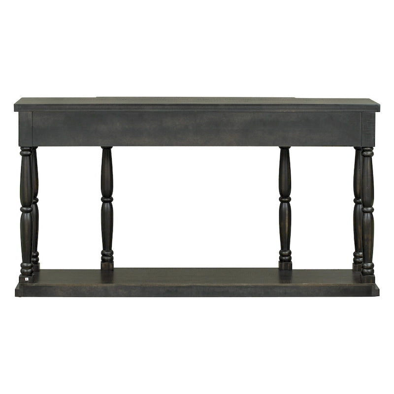 Console de style rétro avec 4 tiroirs de rangement frontaux et 1 étagère
