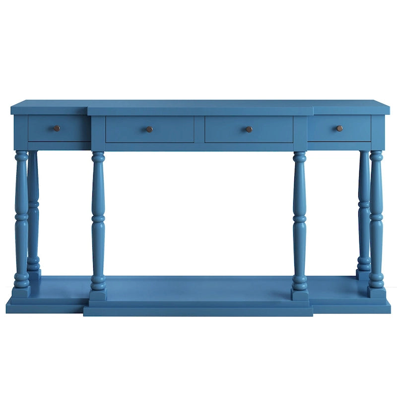 Console de style rétro avec 4 tiroirs de rangement frontaux et 1 étagère