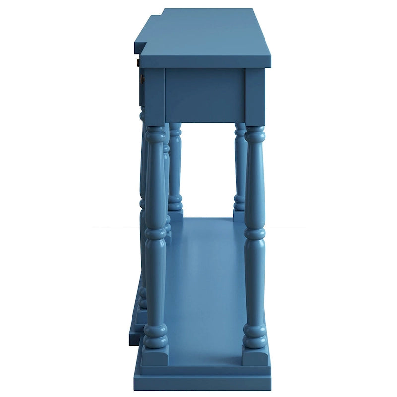 Console de style rétro avec 4 tiroirs de rangement frontaux et 1 étagère