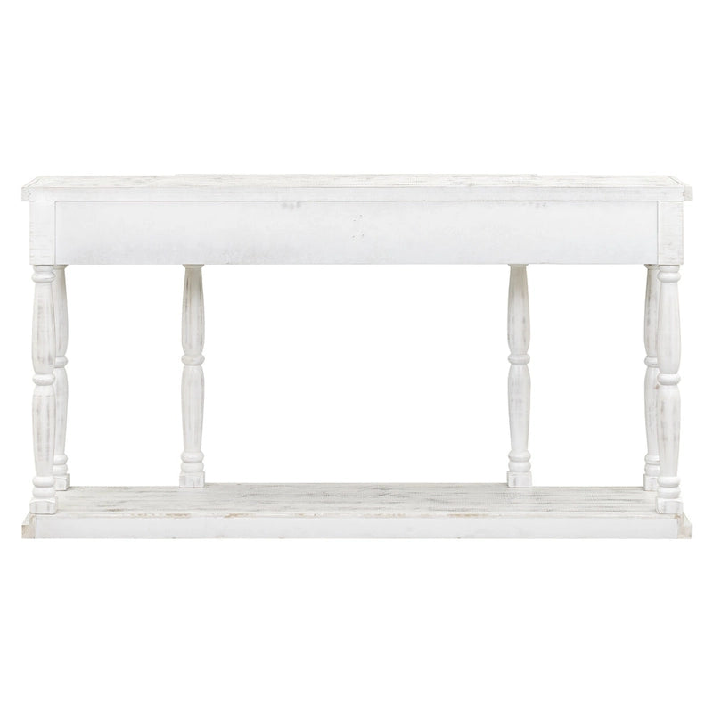 Console de style rétro avec 4 tiroirs de rangement frontaux et 1 étagère
