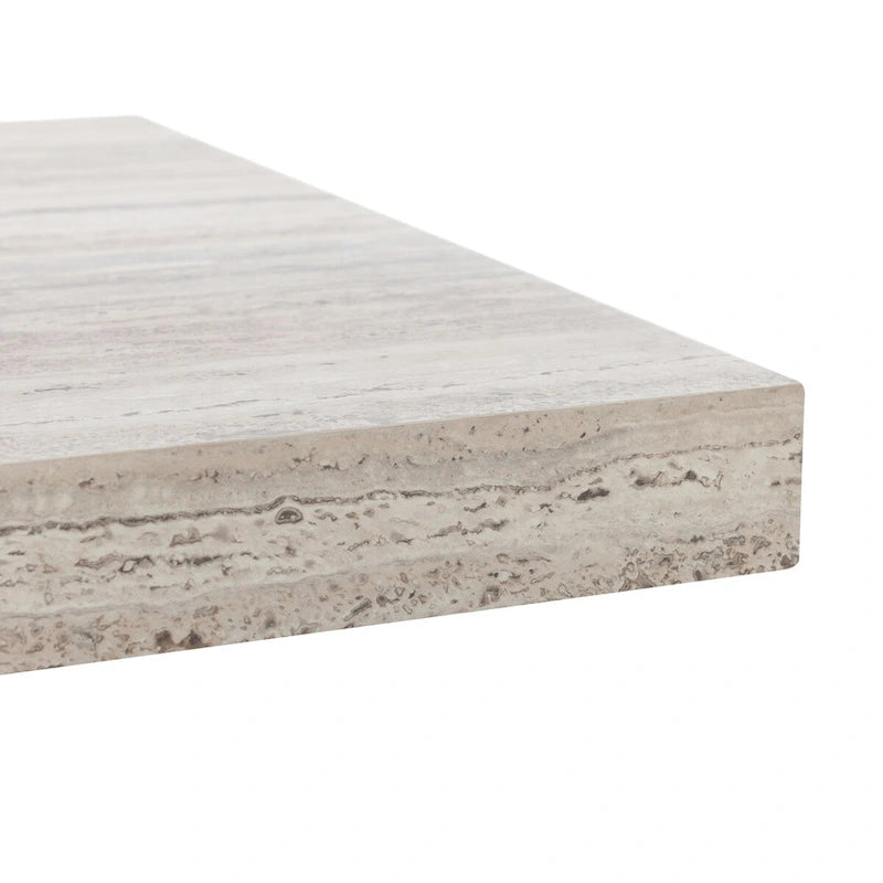 Table à manger en stratifié travertin marron de 208 cm
