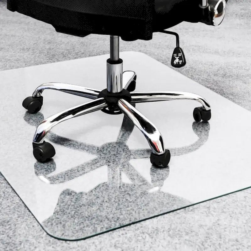 Tapis de chaise en verre robuste pour sols durs et moquettes - 48 x 60
