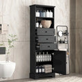 Armoire de rangement haute avec 3 tiroirs et étagères réglables pour salle de bain